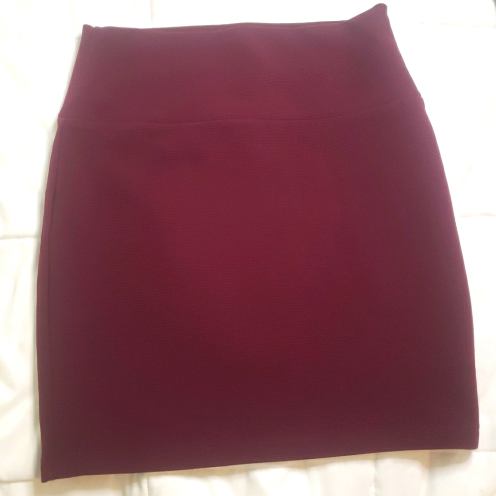 Forever 21 Burgundy Womens Pencil Skirt